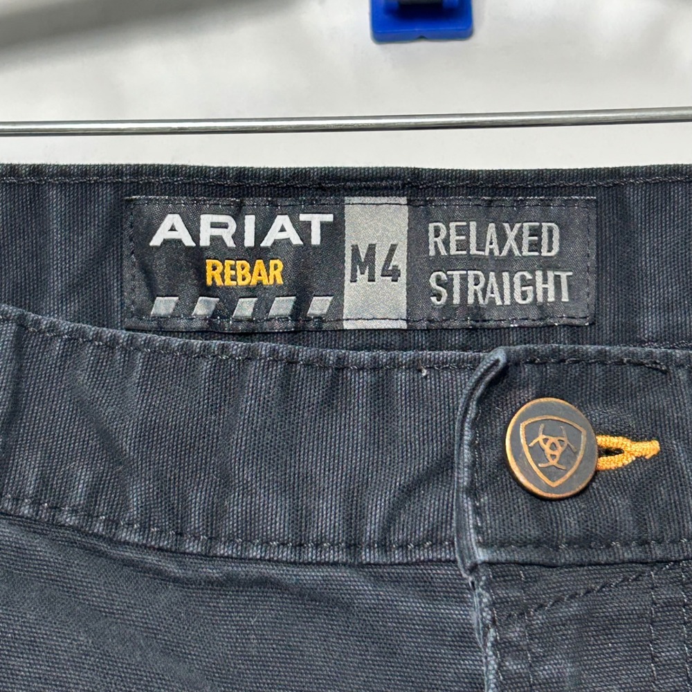 Ariat Rebar M4 Work Pants Mens 40/34 Black Relaxed Straight Canvas Utility Work - Picture 6 of 11